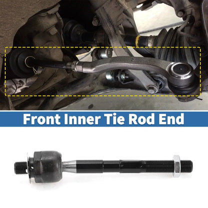 2 x Front Inner Tie Rod End Links for Kia Sorento, Hyundai Santa Fe (2003-2009)
