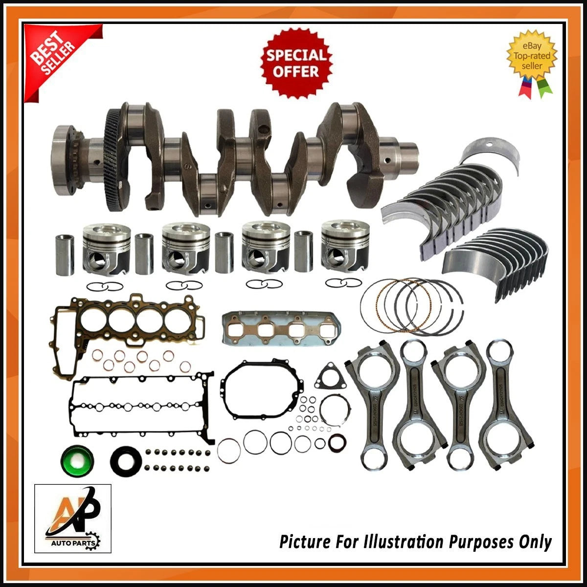 Crankshaft with Engine Rebuild Kit for Land Rover 2.0D Discovery (2015–)