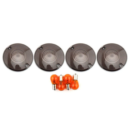 Smoked Turn Signal Light Cover Lens for Harley Classic FLHTC (1997-2009)