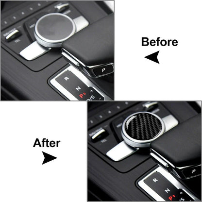 Carbon Fiber Central Control Switch Cover for Audi A4 B9 (2017-2019)