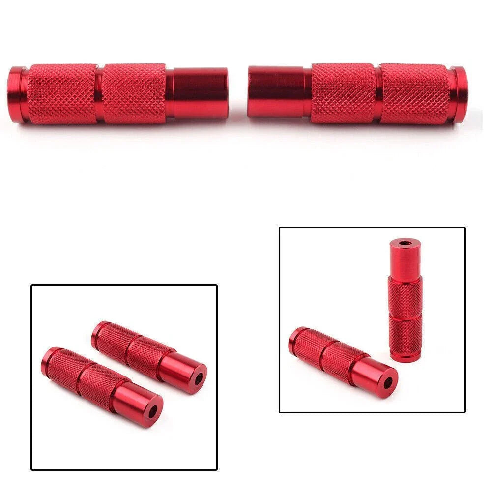 Red Universal Motorcycle Bike Foot Pegs Rear Set Pedals for Racing
