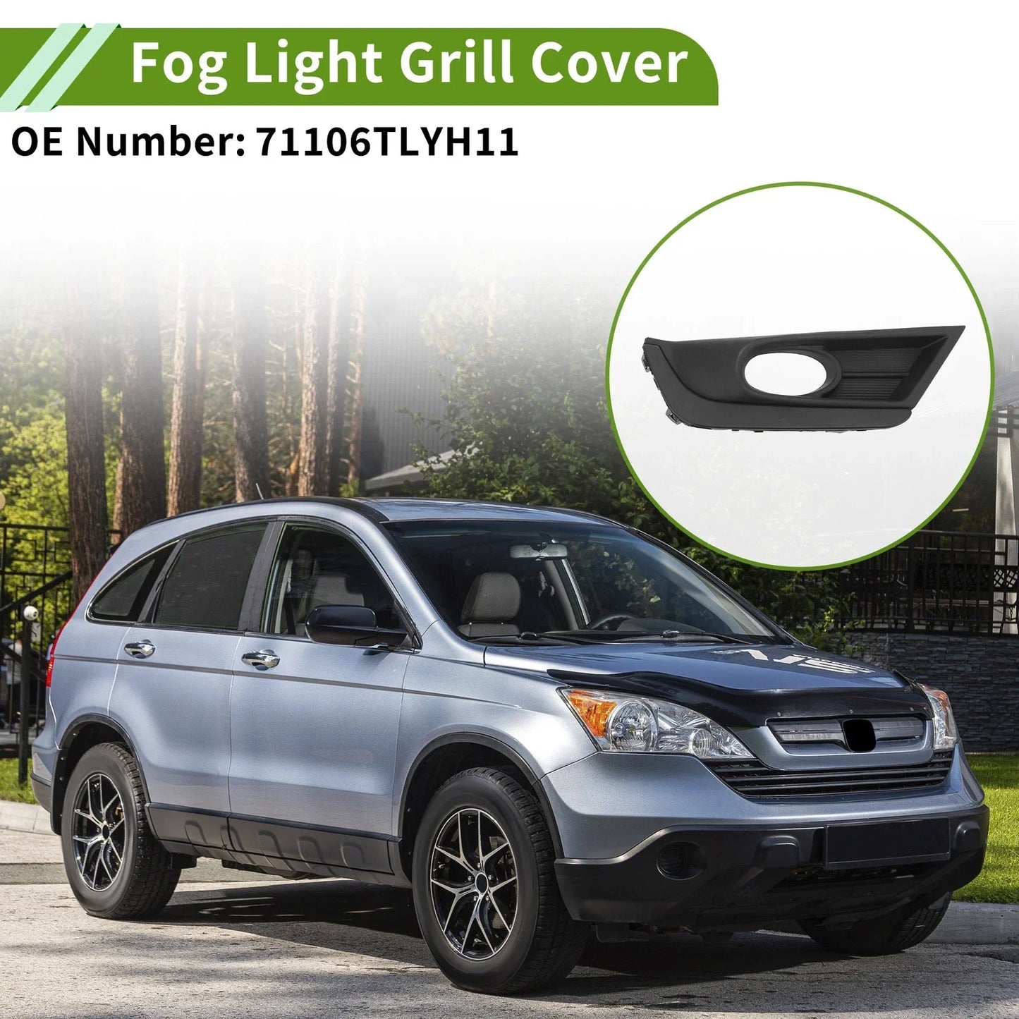 Right Front Fog Light Grill for Honda CR-V 2016-2019 (2016-2019)