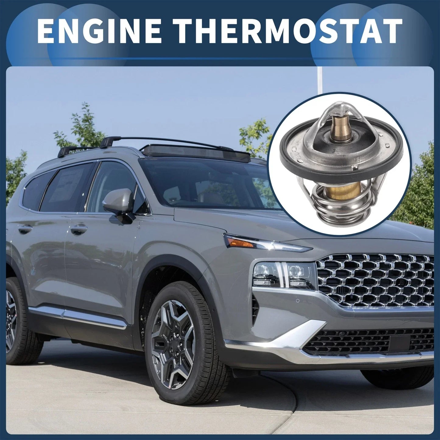 Engine Coolant Thermostat for Hyundai Santa Fe 3.3L (2013-2018) 1 x Pc