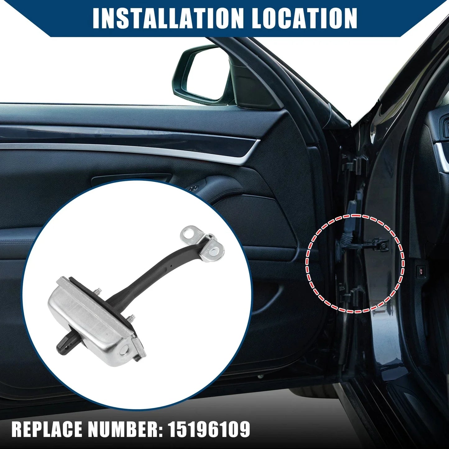 Car Door Check Strap for Chevrolet Trailblazer Front Left 2 x (2002-2009)