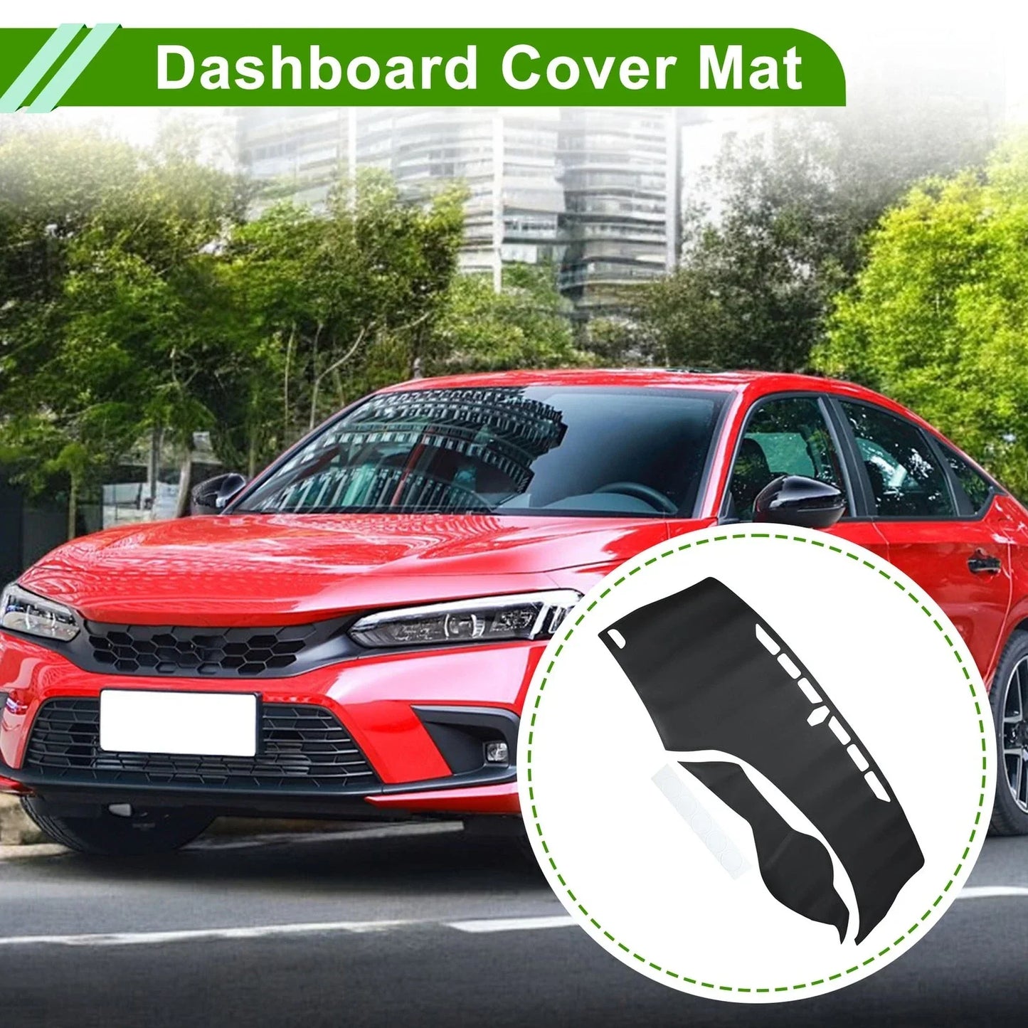 Dashboard Cover Mat for Honda Civic (2012-2015) - Black Carpet