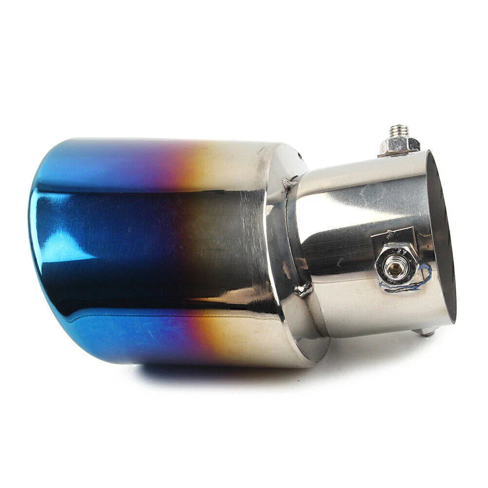 Stainless Steel Round Exhaust Pipe Tail Muffler Tip for Car Accessories Blue