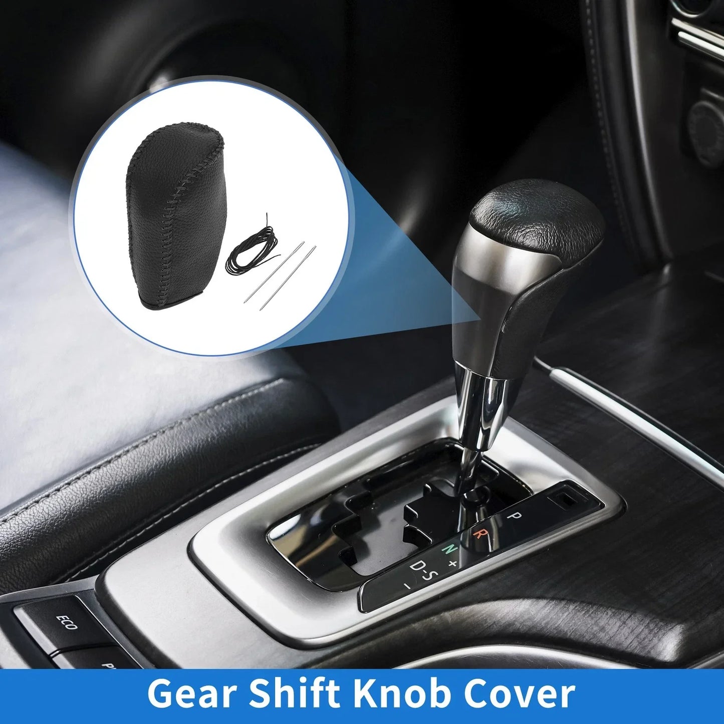 Car Gear Shift Knob Cover for Hyundai Tucson (2010-2013) - Pebbled Black