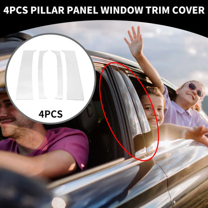 4 Pcs Car Pillar Window Trim for Dodge Ram 1500 (1994-2001) Chrome Silver Tone