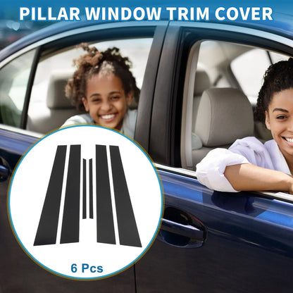 6 Pcs Black Door Pillar Window Trim for Lexus ES (2002-2006)