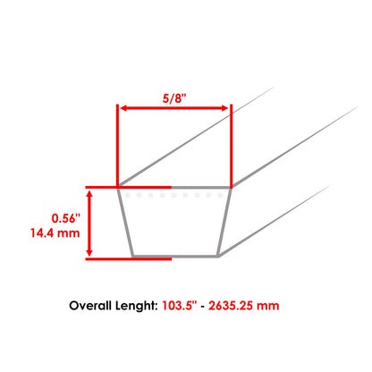 Deck Belt 32 in Replacement for Exmark M-Series M3213KA M329B (1-413094)