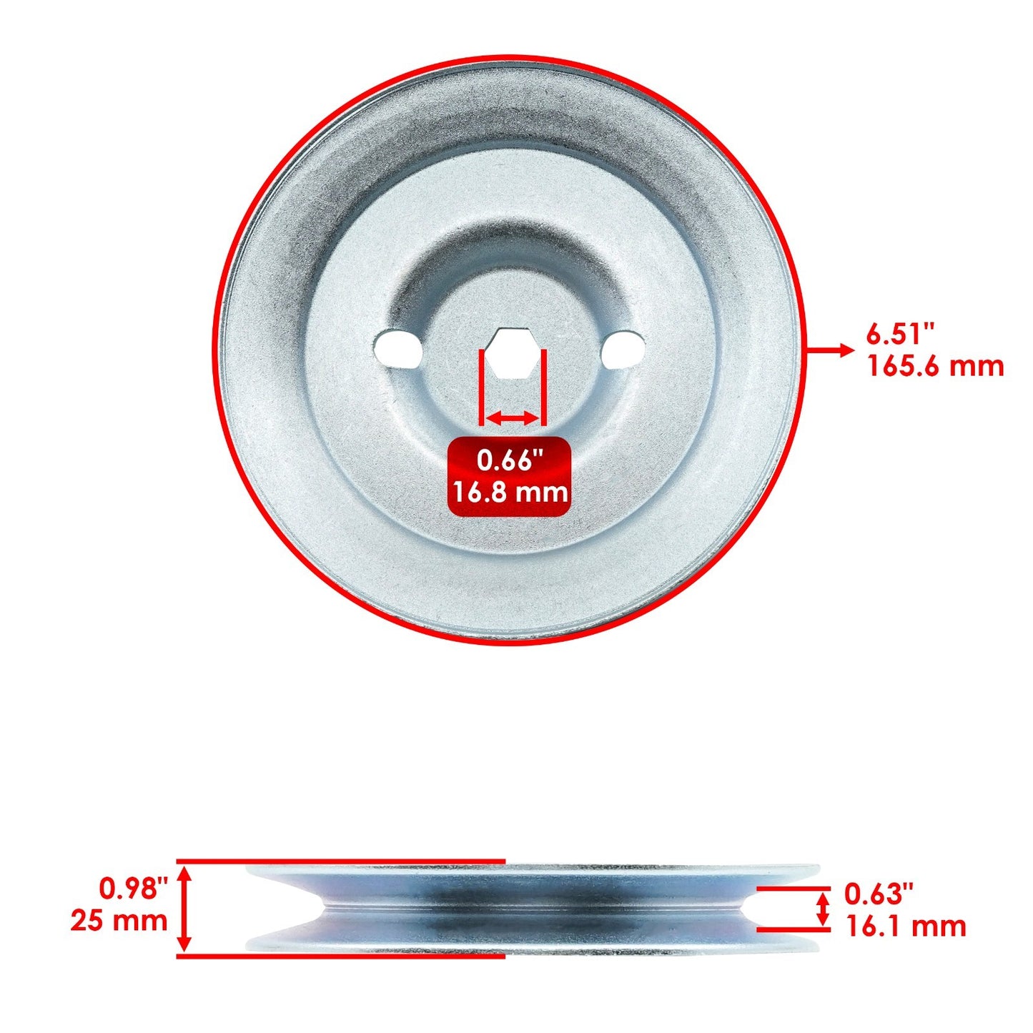 Deck Spindle Pulley Replacement for John Deere X300 X304 X324 X360 (2003–2005)