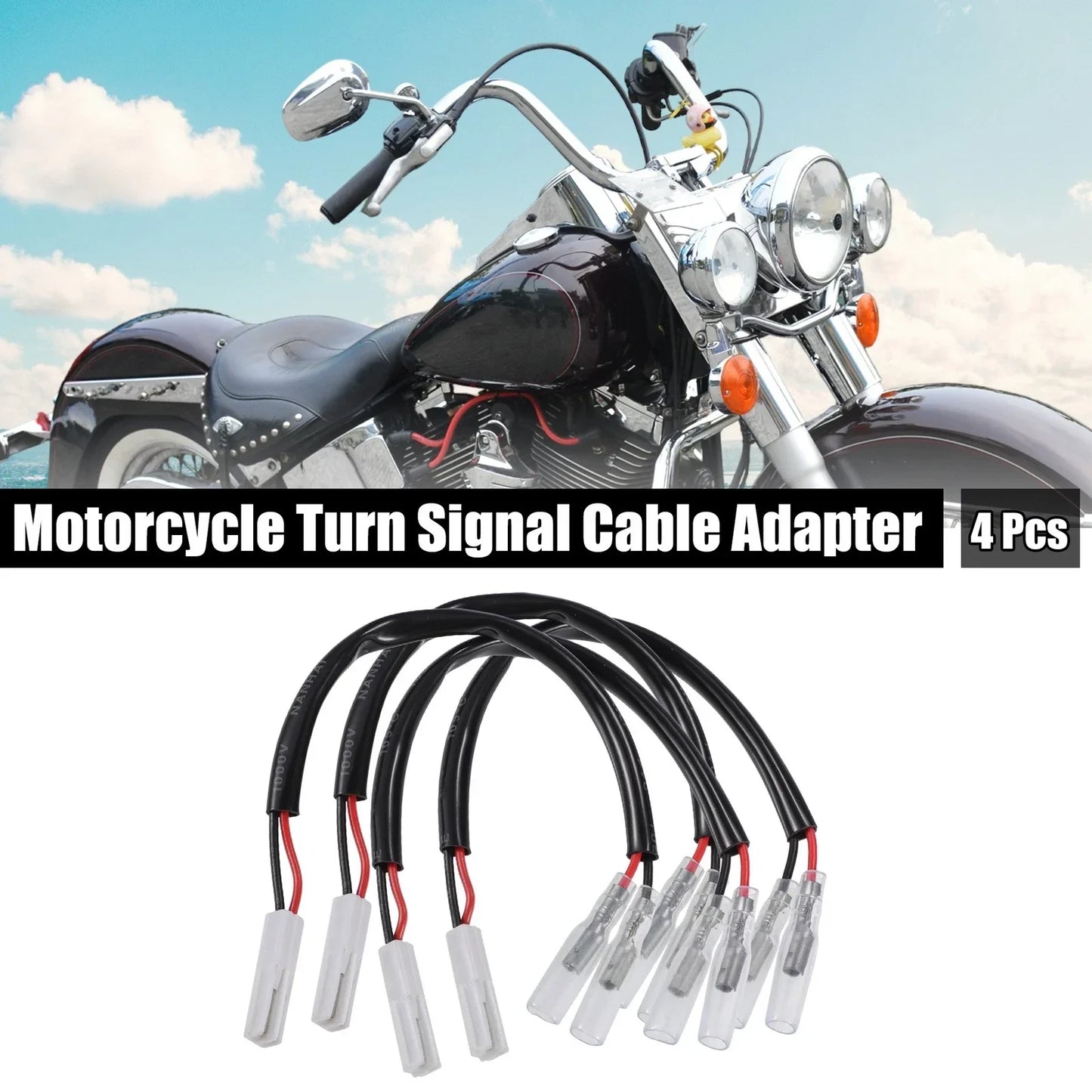 Motorcycle Turn Signal Cable Adapter Connector for Honda  - 4 x Pcs