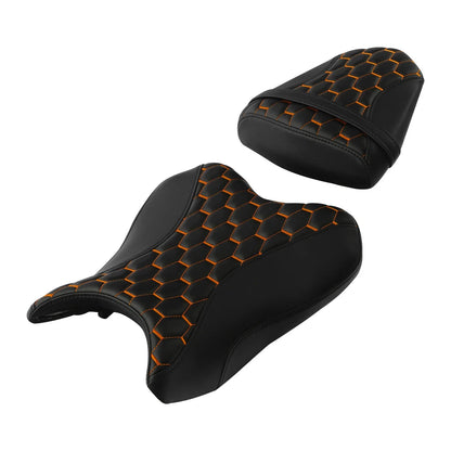 Black Orange Driver & Passenger Seat for Yamaha YZF R6 (2006-2007)