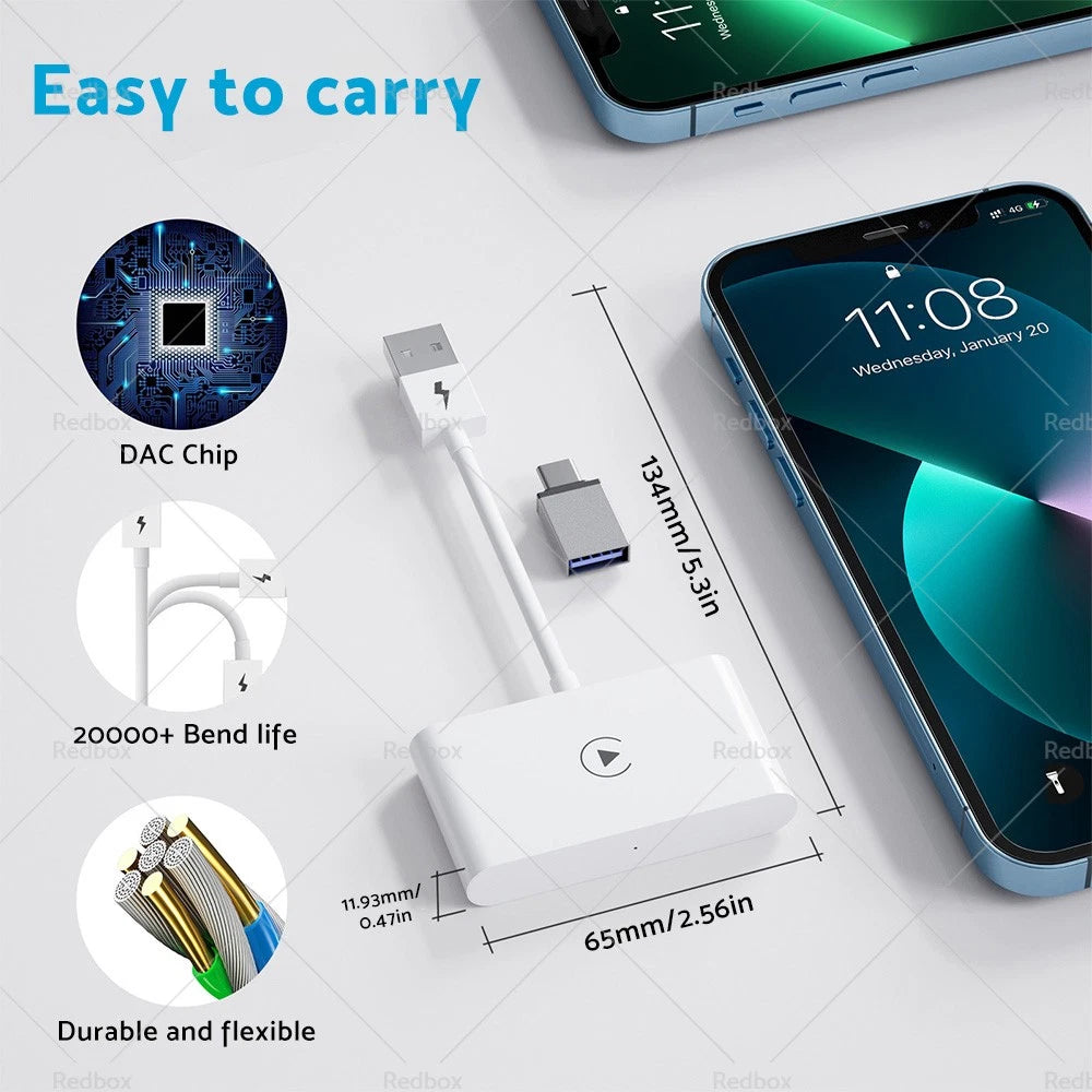 Wireless USB CarPlay Adapter for Apple iOS Auto Navigation