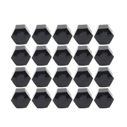 17mm Black Wheel Lug Nut Bolt Cover Caps (20 Pcs) for Car - Fits Various Models