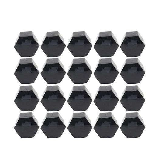 17mm Black Wheel Lug Nut Bolt Cover Caps (20 Pcs) for Car - Fits Various Models