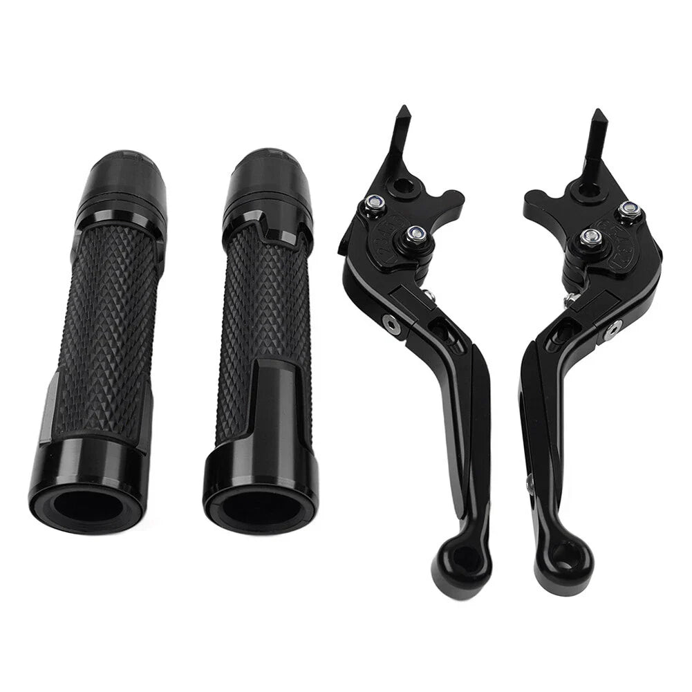 Black Extendable Brake Clutch Levers Grips Set for Aprilia Tuono V4 (2011-2023)