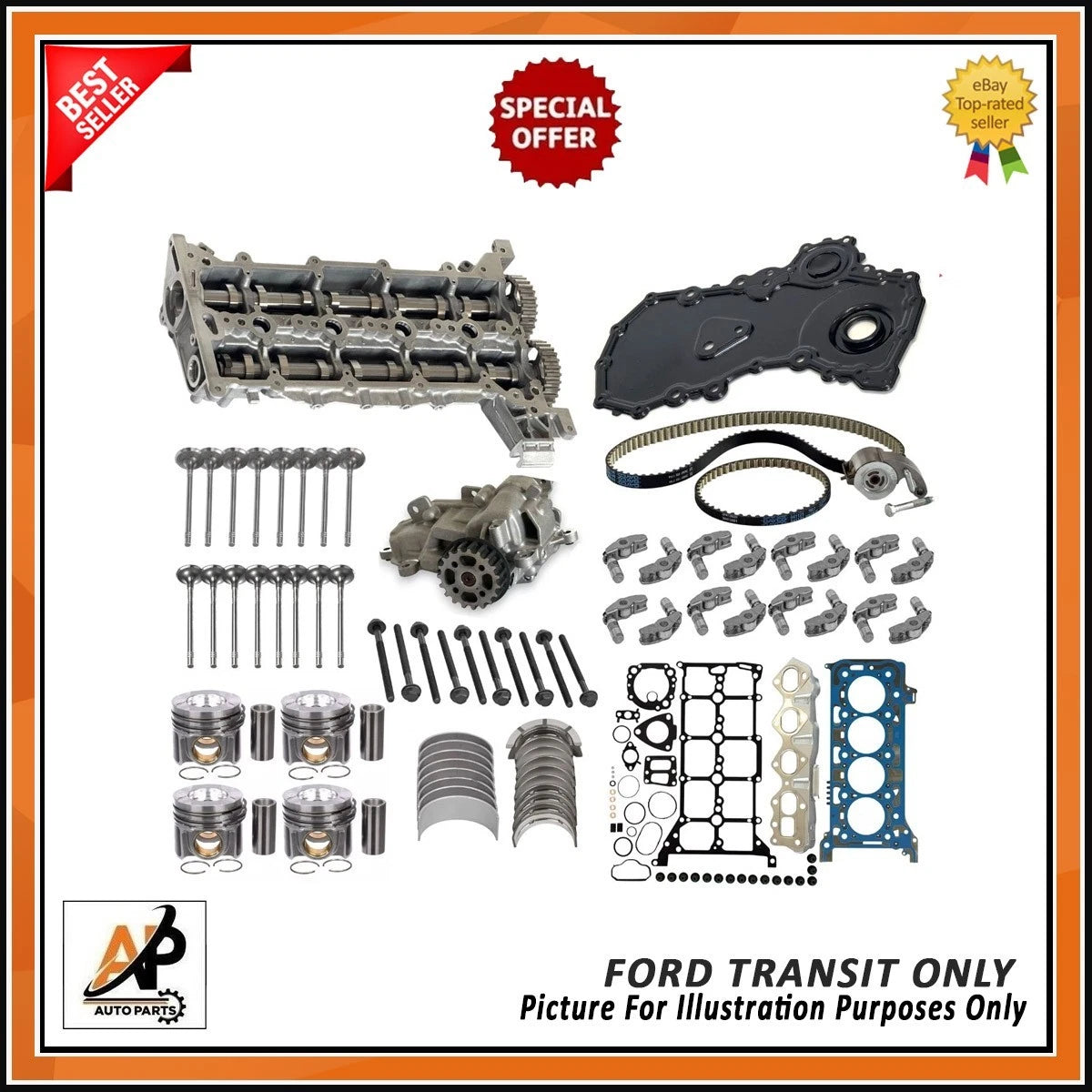 Engine Rebuild Kit Full Engine Replacement for Ford Ranger Transit Custom (2005–2016)