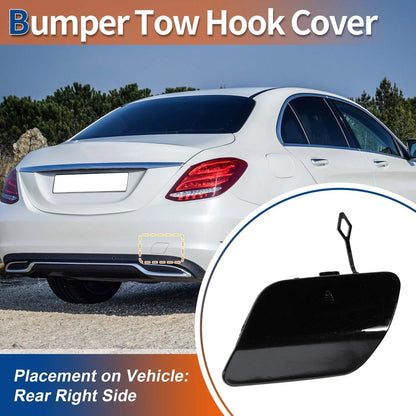 Rear Tow Hook Cover for Mercedes-Benz A-Class (2019-2023) Black Metallic
