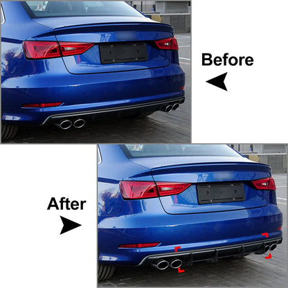 Rear Bumper Diffuser Splitters for Audi S3 8V Sedan (2013-2015)