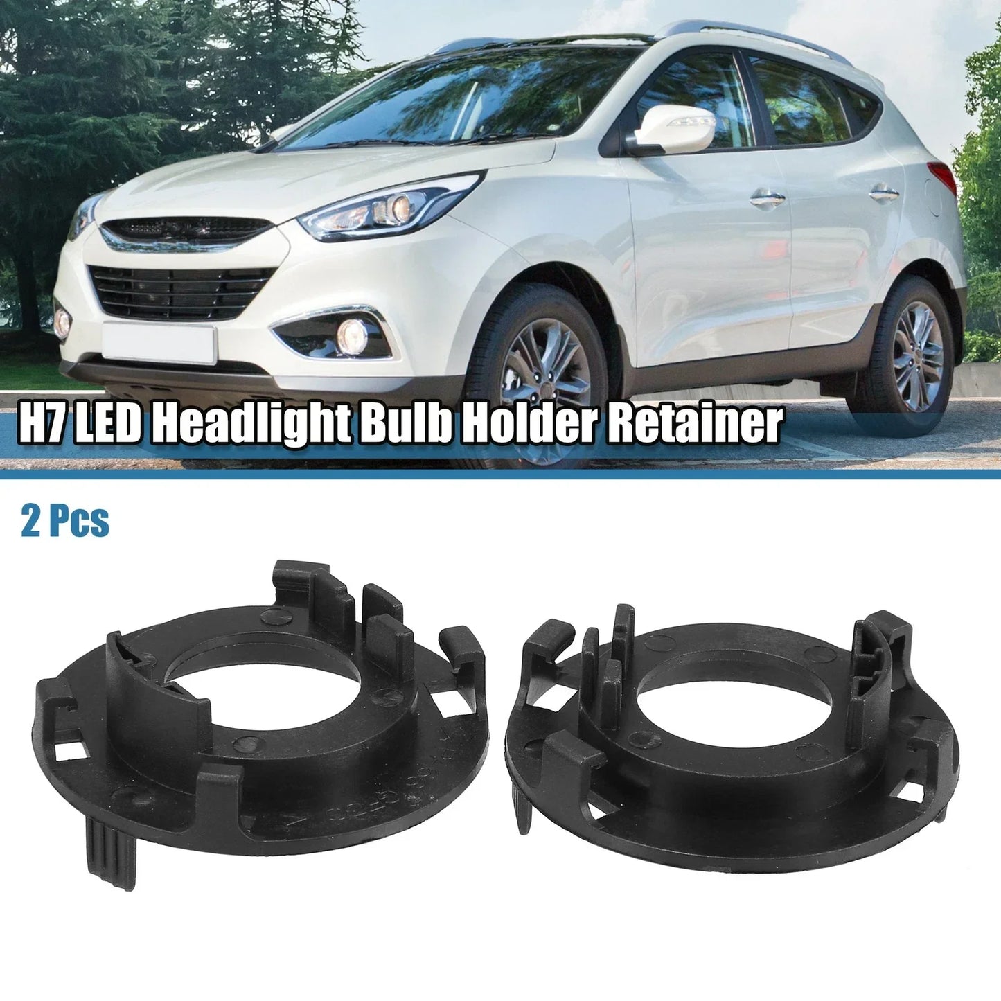 H7 LED Headlight Bulb Retainers 2 x Holders for Hyundai Mistra (2017)
