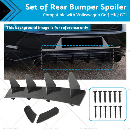 4 Fins Rear Bumper Diffuser Lip Spoiler for VW Golf MK7 GTI (2013-2019)