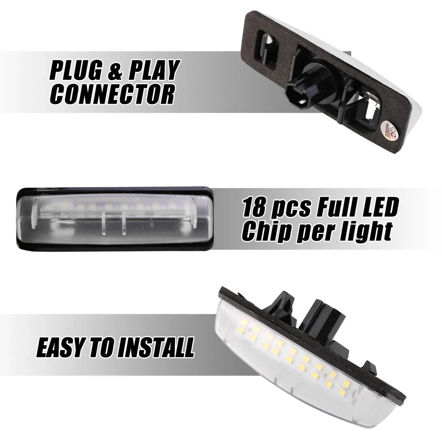2 x LED License Plate Lights for Lexus IS ES GS RX (2014-2023)
