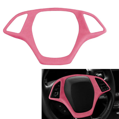 Suede Steering Wheel Cover for Chevrolet Corvette C7 (2014-2019) Pink