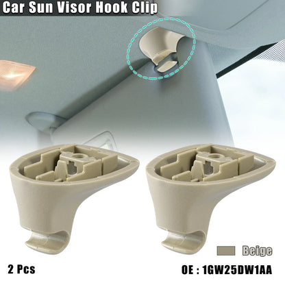 2 x Beige Car Plastic Sun Visor Hook Clips for Dodge Magnum (2005-2007)