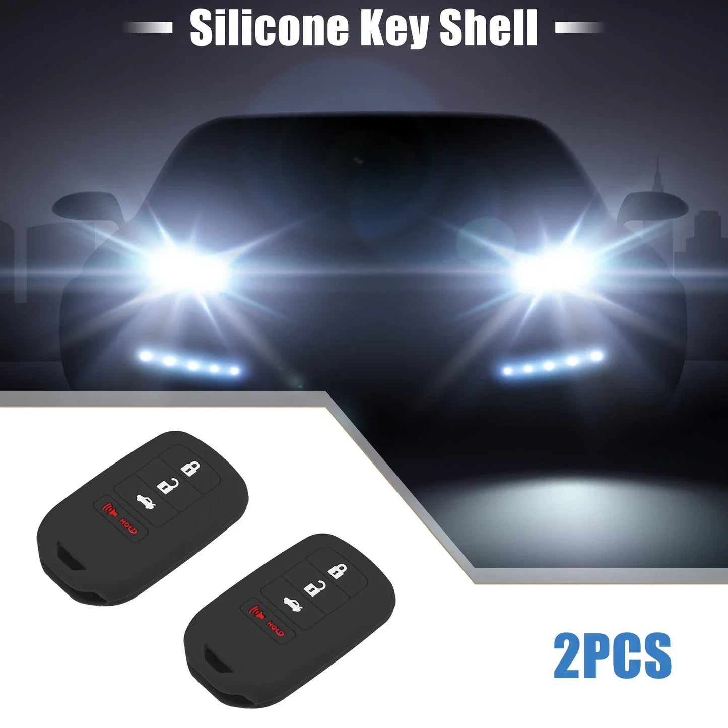 Smart Key Fob Cover Case for Honda Accord EX EXL EX-L 2013-2018 (2 x Black)