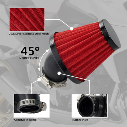 35mm 45° Air Filter Cleaner for 150cc-250cc ATV Dirt Bike Motorcycle