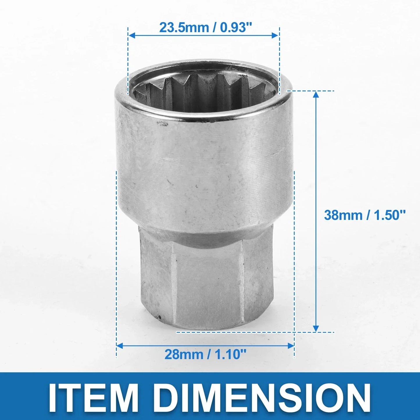 Wheel Lock Lugnut 9/10" Anti-theft Screw Nut Removal Key for Porsche