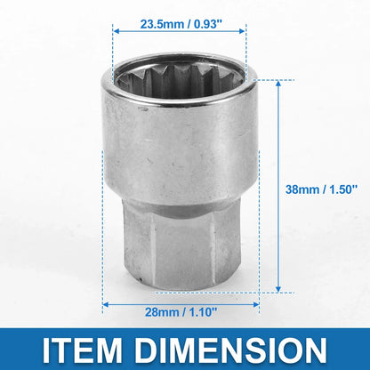 Wheel Lock Lugnut 9/10" Anti-theft Screw Nut Removal Key for Porsche