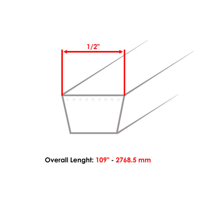 Deck Aramid Belt Replacement for MTD Cub Cadet Troy-Bilt (Deck) (2005–2018)