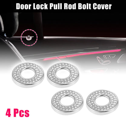 4pcs Bling Car Door Lock Pull Rod Covers for Mercedes-Benz C Class (2015-2019)