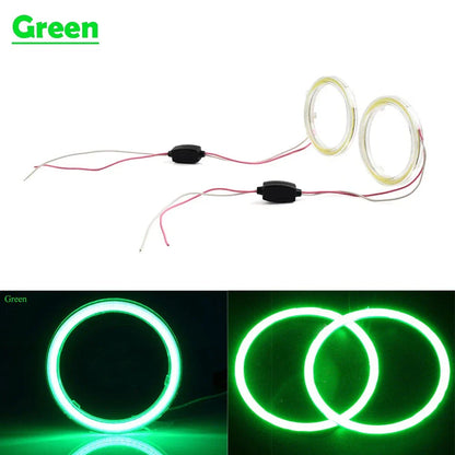 70MM 12V LED Halo Ring DRL Fog Headlights for Universal Car