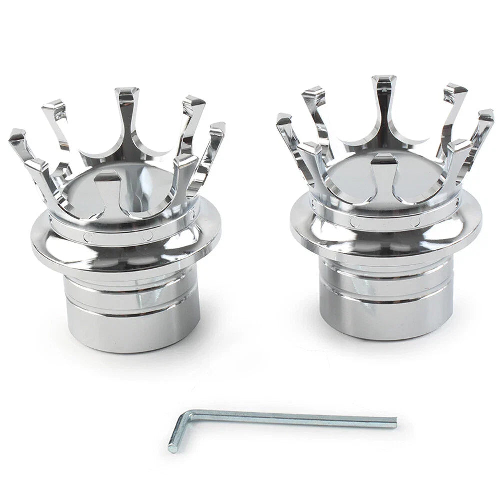 Crown Front Axle Nut Covers  For Harley Softail Sportster Road King Chrome
