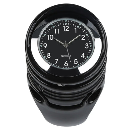 1 x Chrome/Black 1.25" Handlebar Mount Clamp Clock for Harley