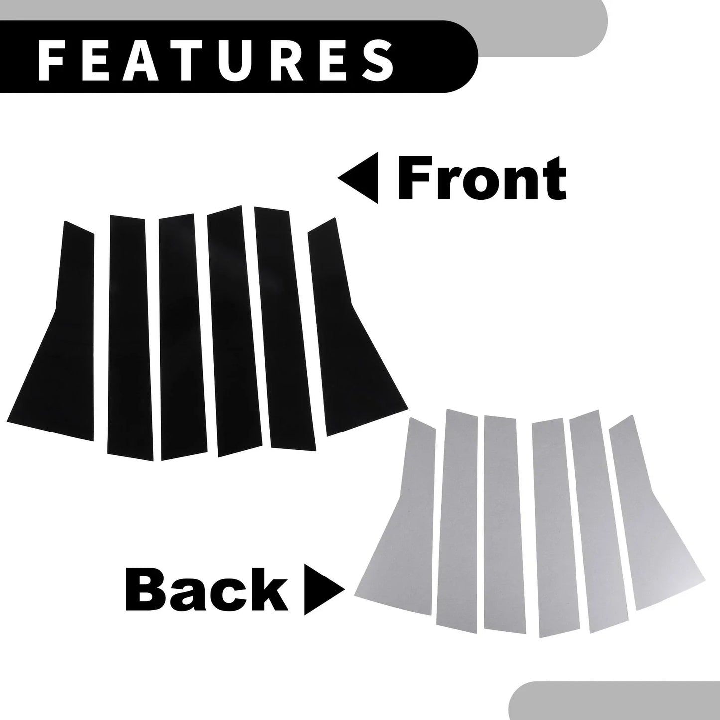 6 x Car Pillar Window Trim Covers for Honda CR-V (2017-2022) Black