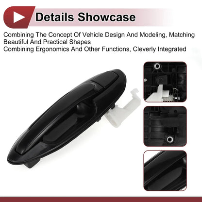 Exterior Door Handle for Hyundai Sonata Rear Right Black ABS (2011-2019)