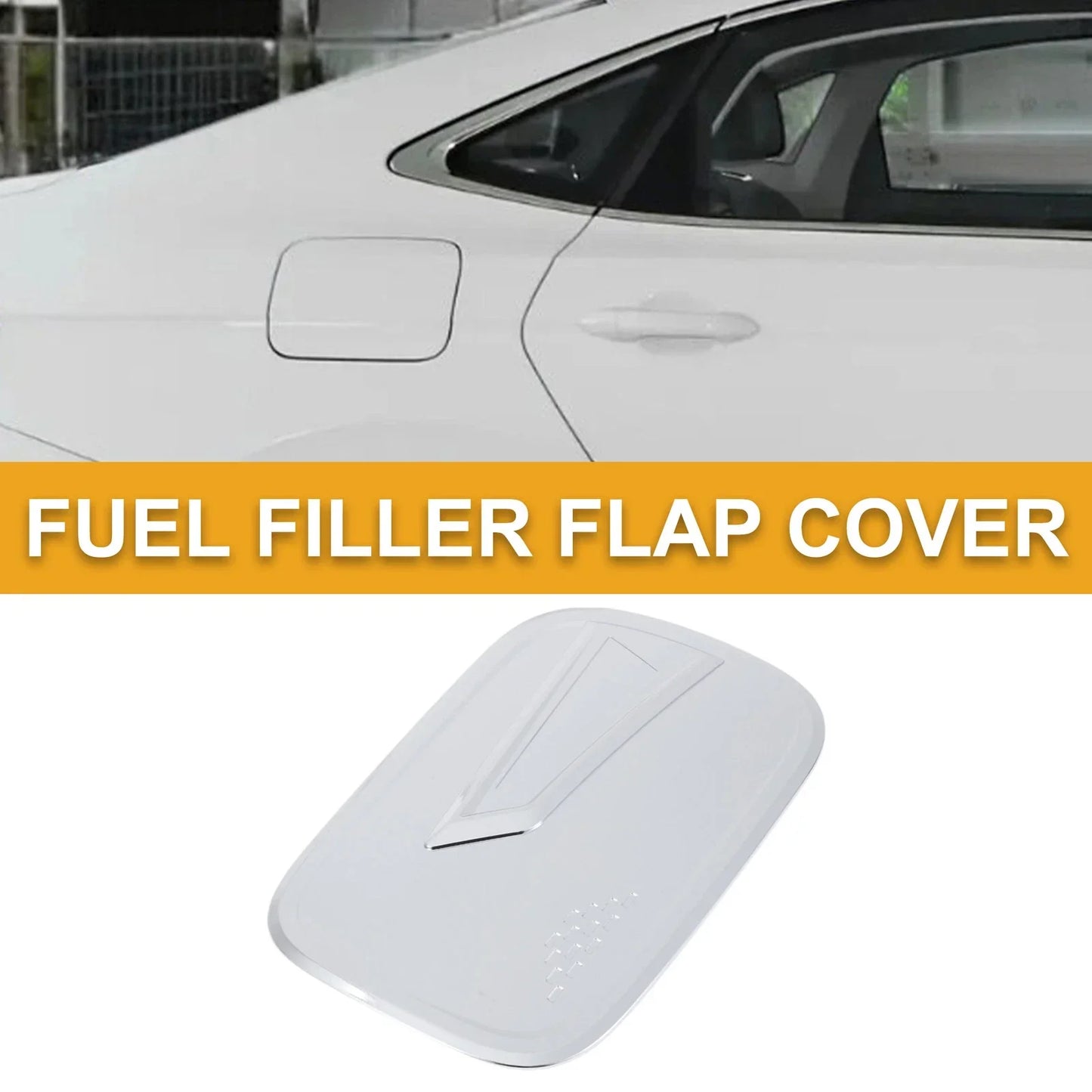 Fuel Tank Door Cap for Honda CRV 2017-2022 Gas Tank Flap Chrome Silver Tone