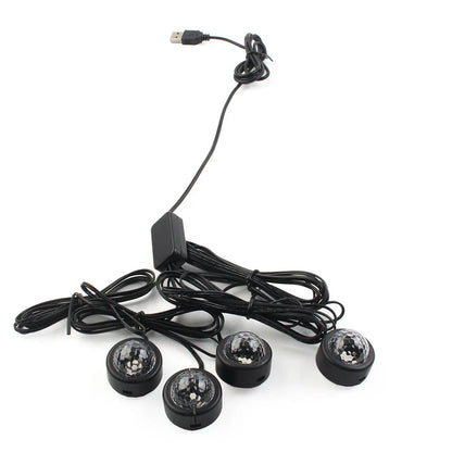 Colorful USB Ambient Foot Lamp for Car Interior Lighting