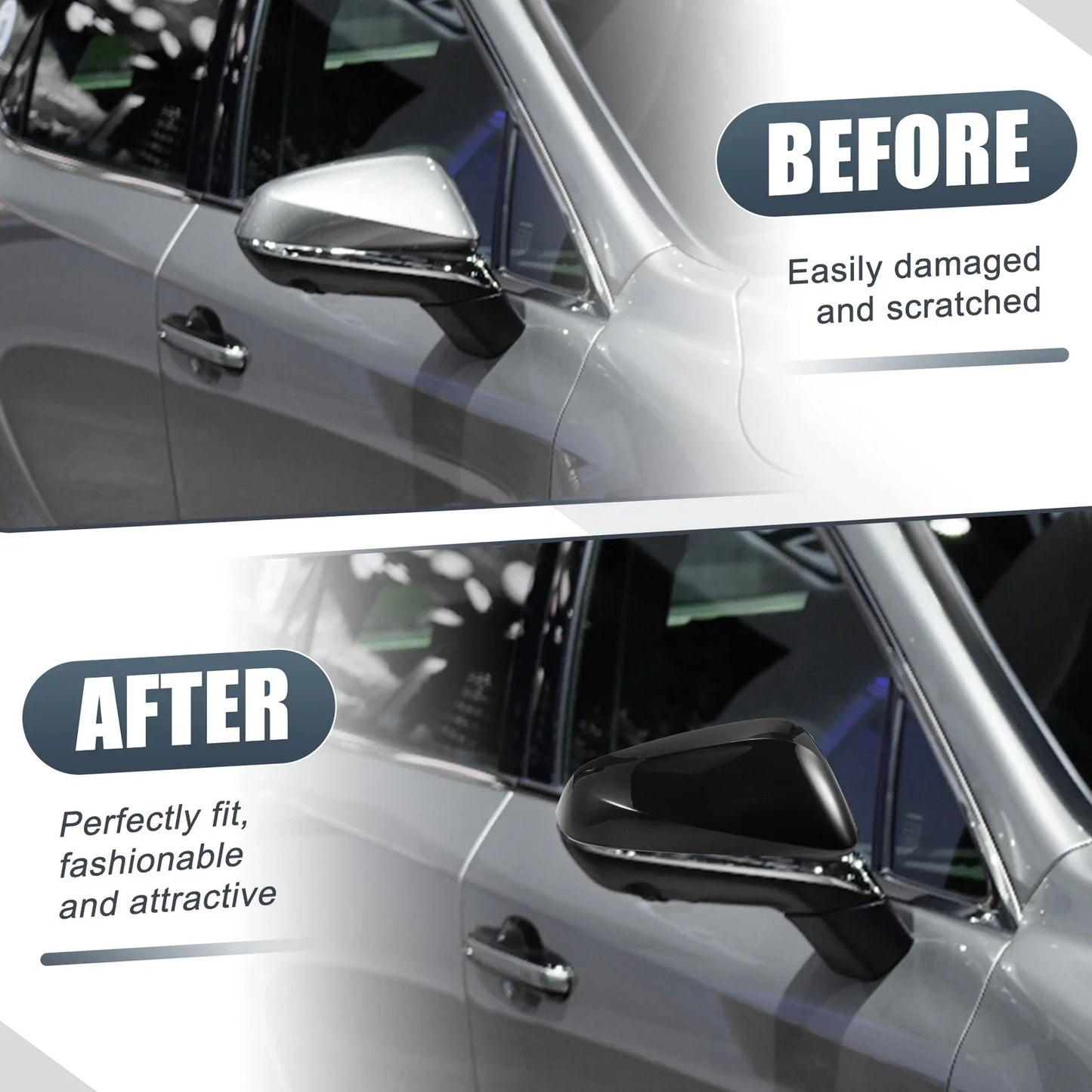 Gloss Black Rearview Mirror Cover Caps for Lexus RX (2023)