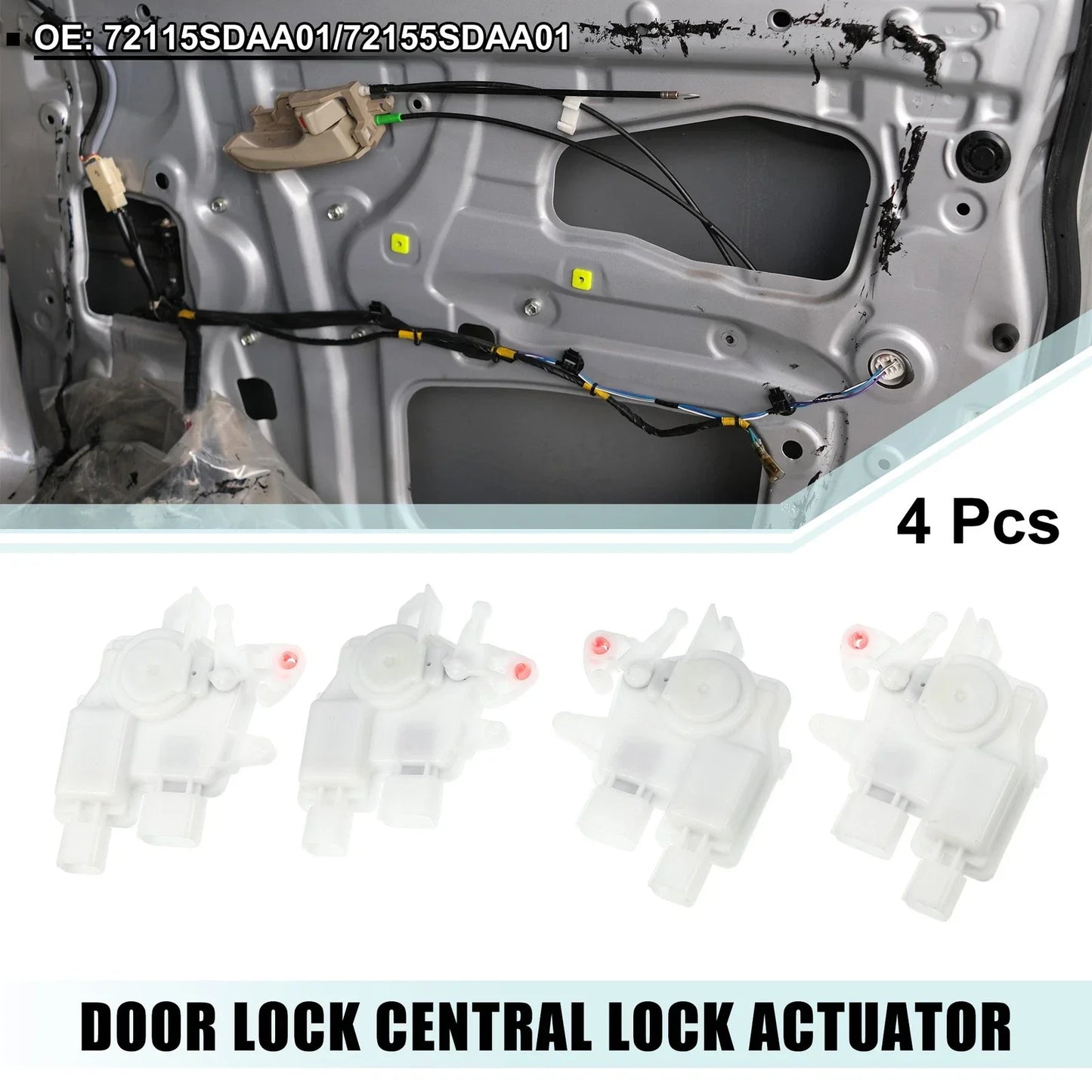 4 x Door Latch Actuators for Honda Accord (2003-2007)