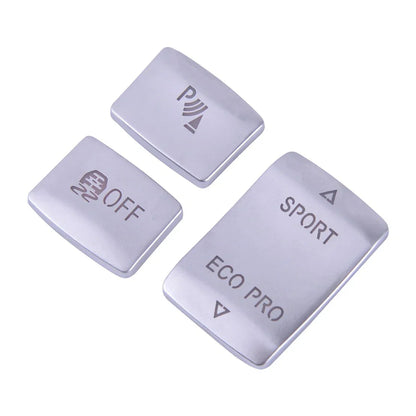3 x ABS Chrome Transmission Button Switch Cover Knob Trim for BMW 1 2 3 Series