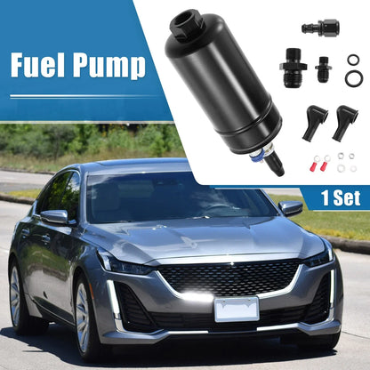 External Inline Fuel Pump Kit 10AN Inlet 8AN Outlet for Universal Vehicles