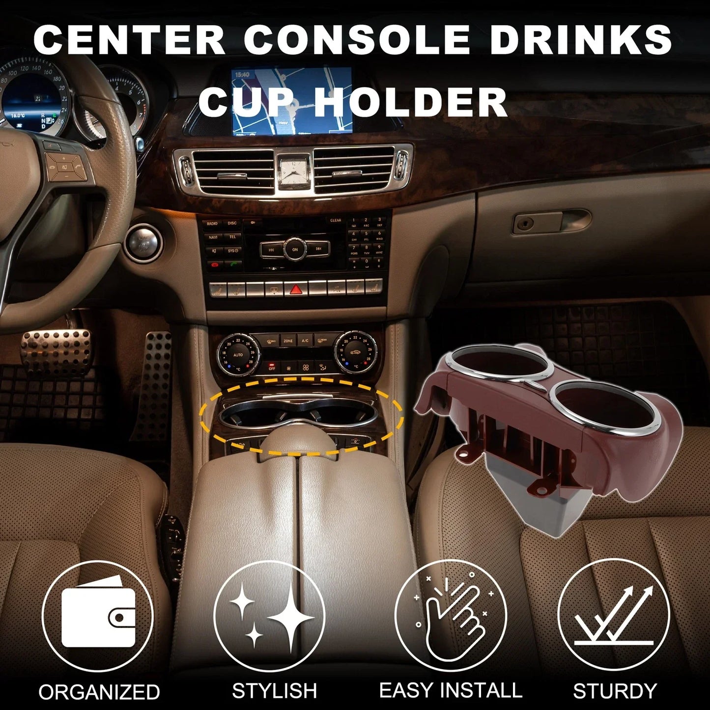 Cup Holder for Mercedes Benz W219 (2006-2010) - Practical Drink Holder