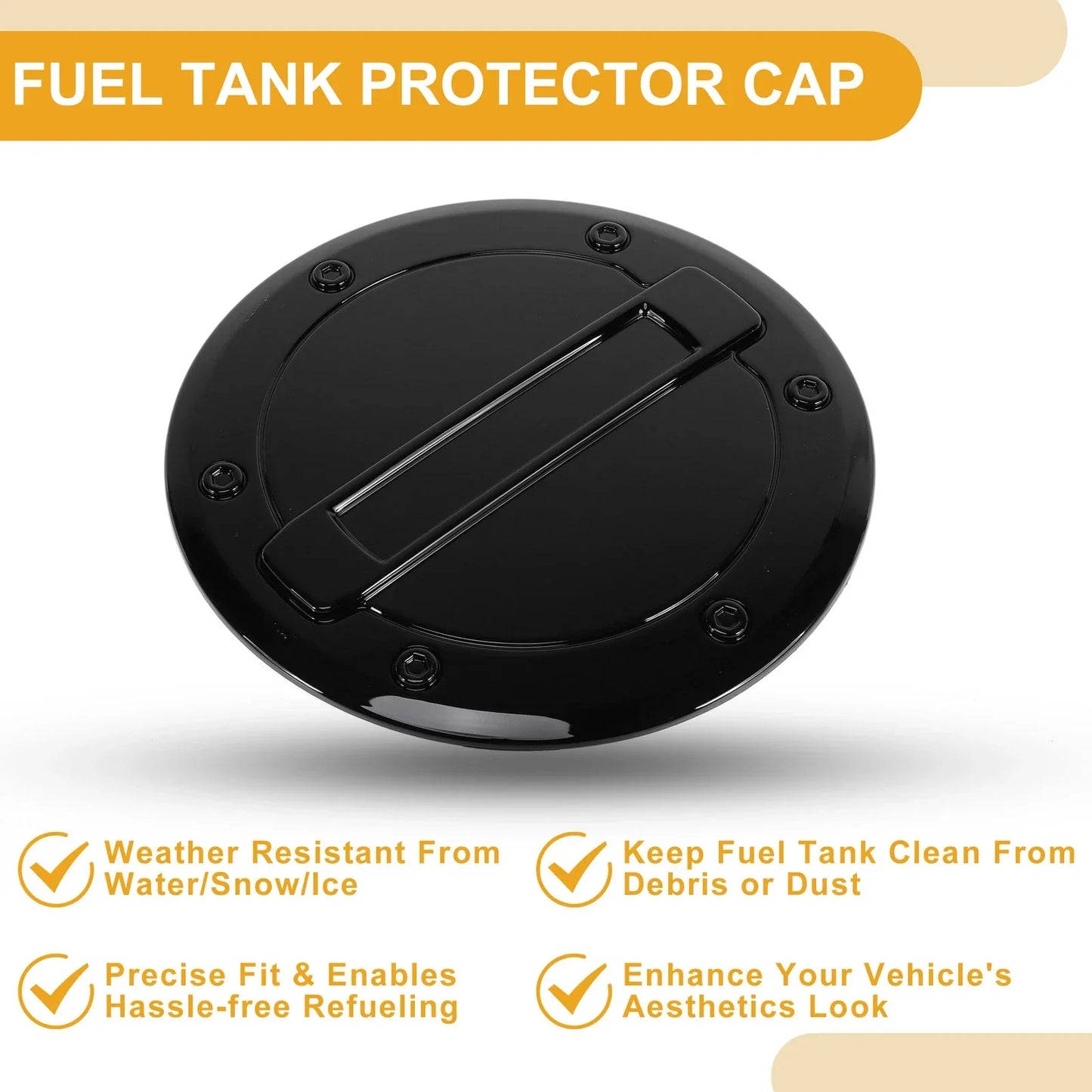 Fuel Tank Door Cap for Dodge Ram 2023-2025 Fuel Filler Flap Cover Black