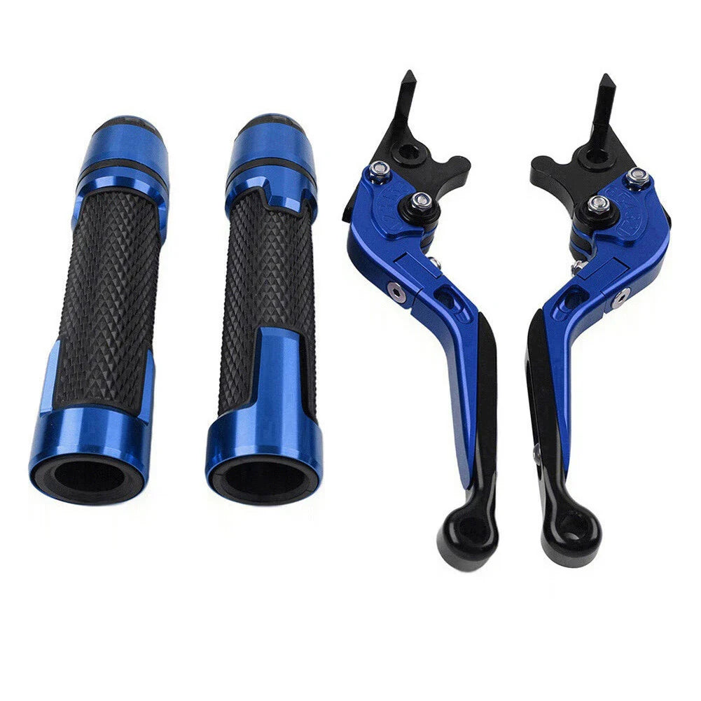 Blue Brake Clutch Lever Handlebar Grip Set for Yamaha MT-15, XSR155 (2019-2023)