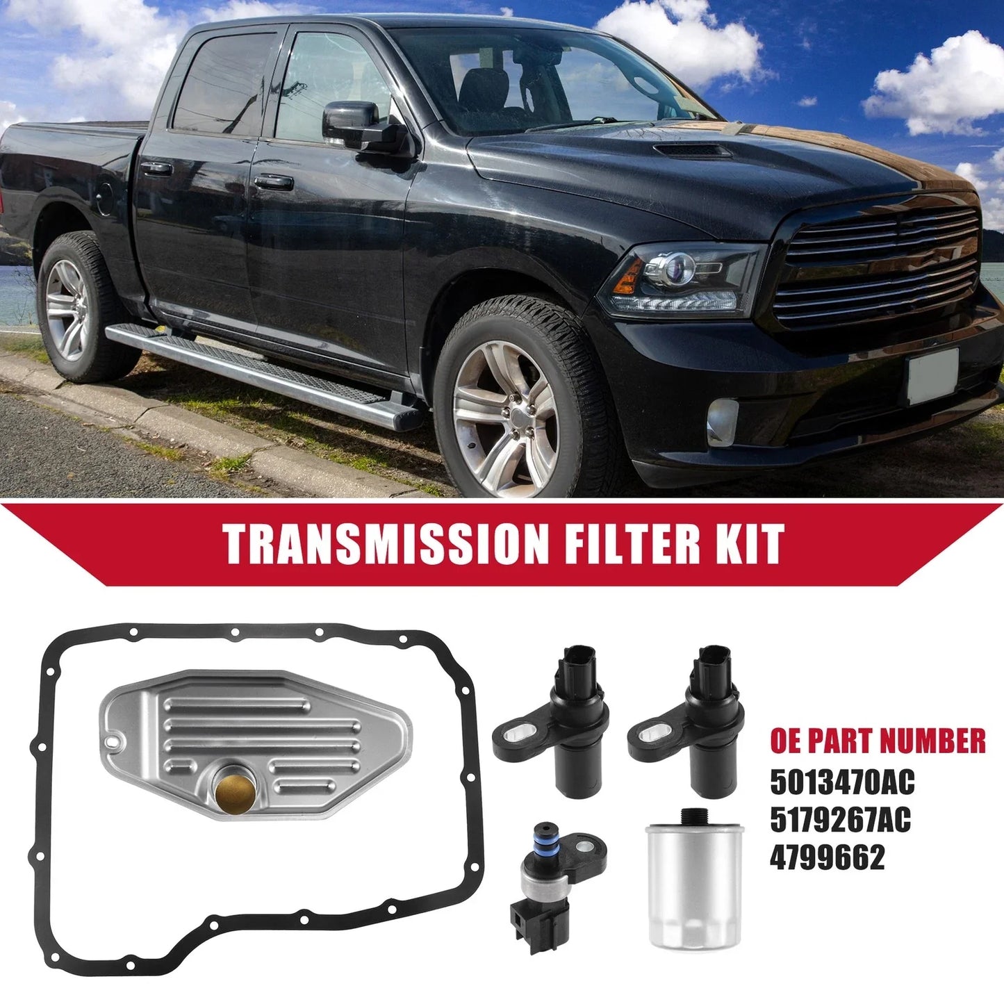 Transmission Filter Kit with Gasket & Sensors for Dodge (2010-2018)